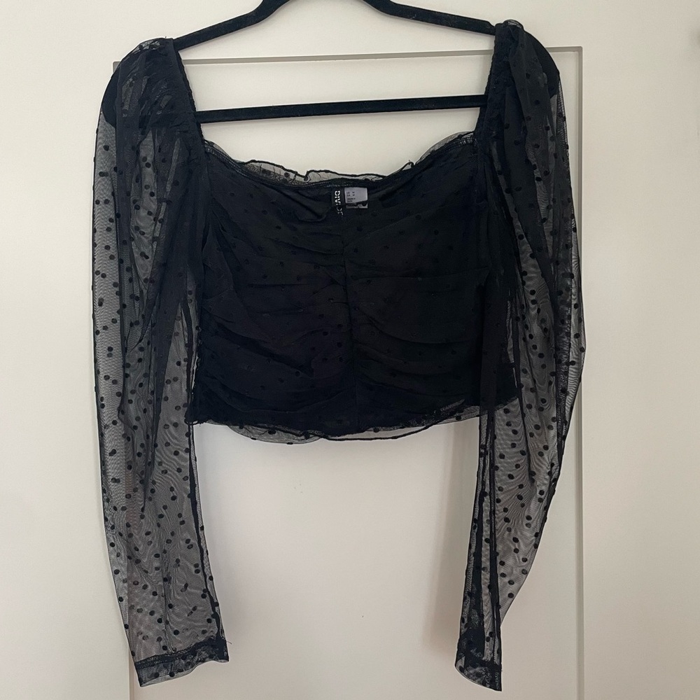 Cropped Polka Dot H&M Top